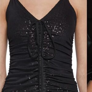 Black Sequin Ruched dress black xs dolls kill perfect for a night out